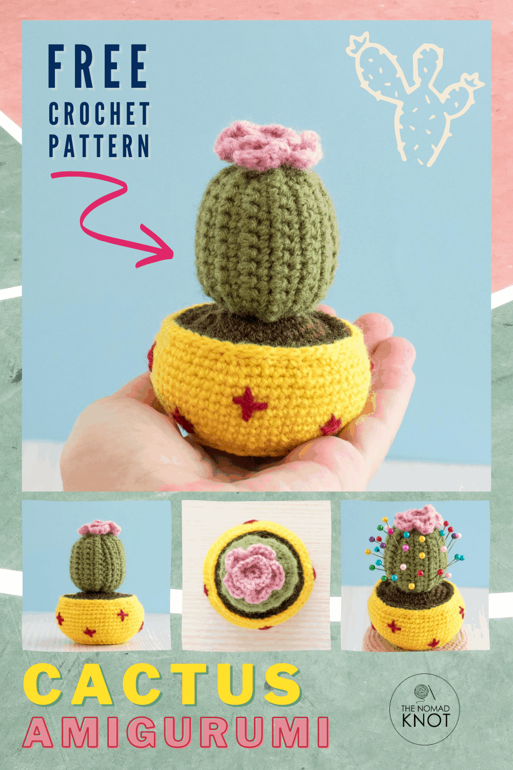 Cactus Amigurumi Pincushion free pattern – TNK