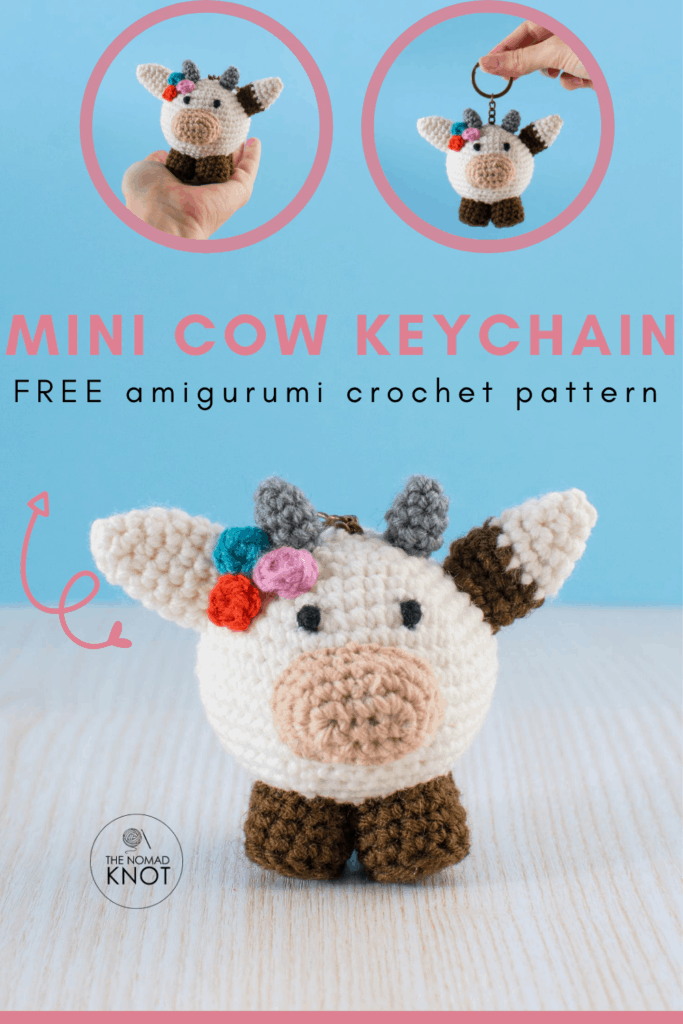 Cute Mini Crochet Cow Plush Crochet Cow Keychain Mini Cow Amigurumi Crochet  Keychain Crochet Cow Plush 