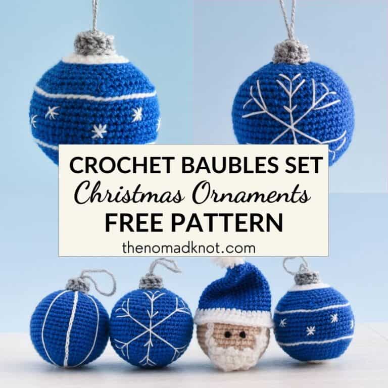 Christmas bauble crochet ornament DIY
