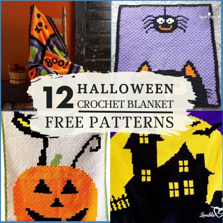 Image Halloween crochet blanket free pattern