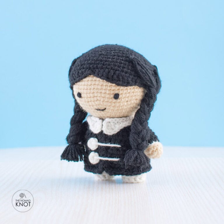 Wednesday amigurumi doll free crochet pattern