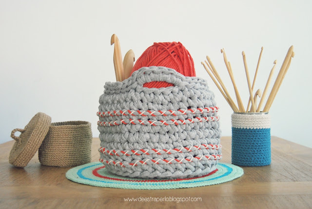 Crochet Fabric Yarn Basket