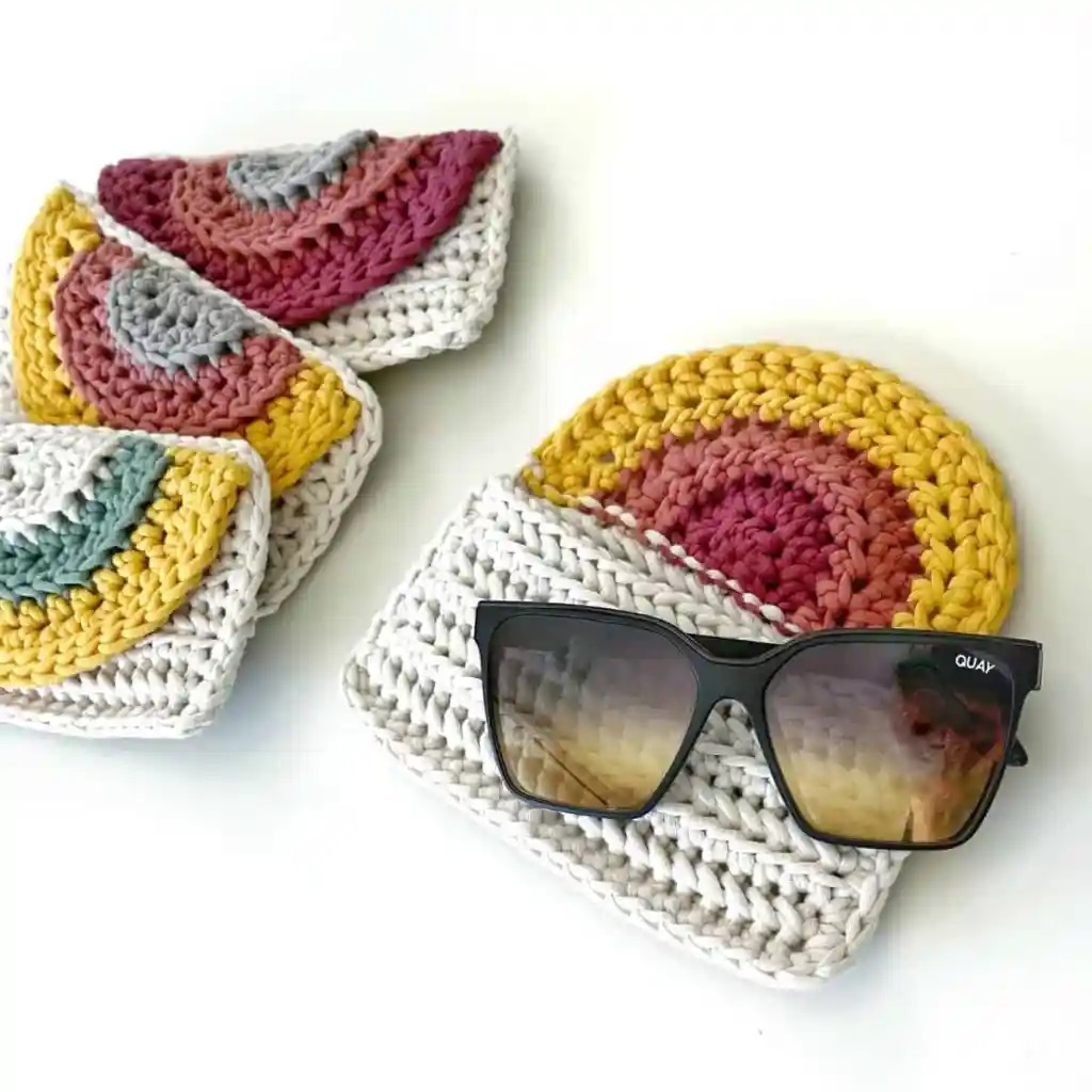 Rainbow Crochet Glasses Case