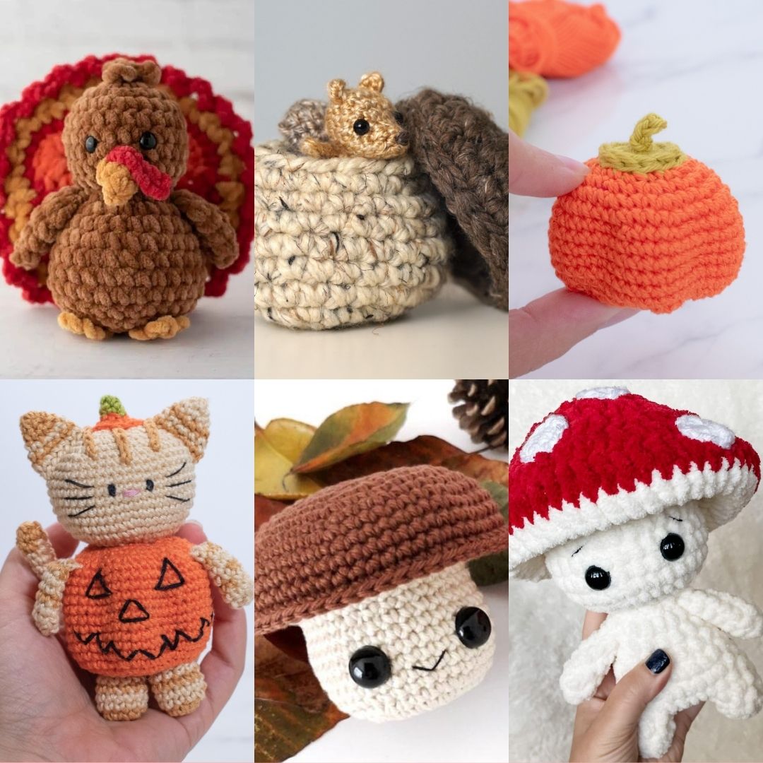 Feature Image for the post Fall Crochet Toys – 12 Free Amigurumi Patterns
